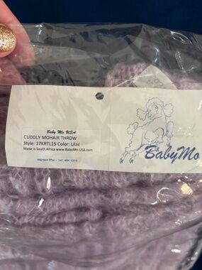 NWT Baby-Mo South African Mohair Open Weave Knit Throw Blanket